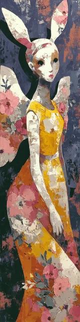 Free angel bookmark featuring bunny rabbit angel